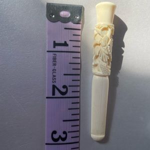 Antique Hand Carved Bone Cigarette Tip